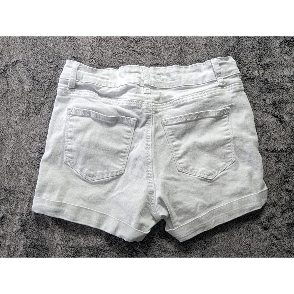 KanCan Cuffed Distressed Shorts Women's Size 9/28 White - Picture 9 of 11